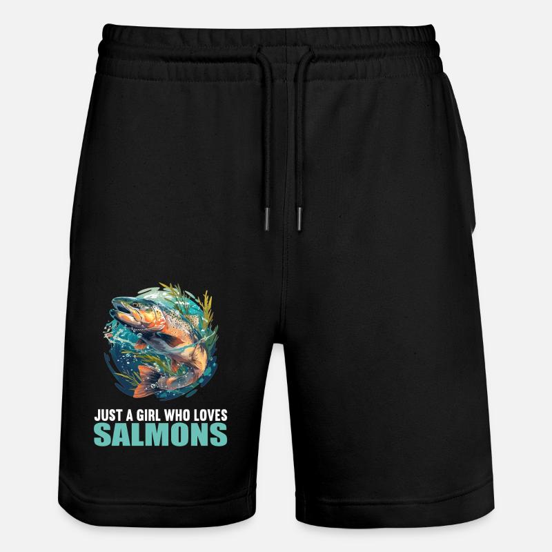Lachse Lachs - Stanley/Stella Unisex Bio Joggingshorts Trainer  - Schwarz