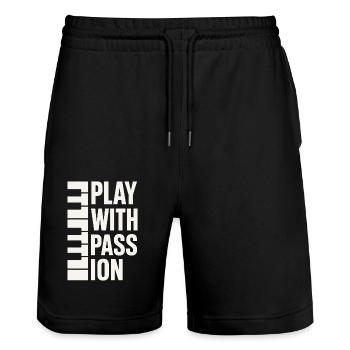 Classical Pianist Piano Life Music Recital - Stanley/Stella Trainer Unisex Organic Jogging Shorts - black - Front - Nik (191cm) & Marisol (170cm)