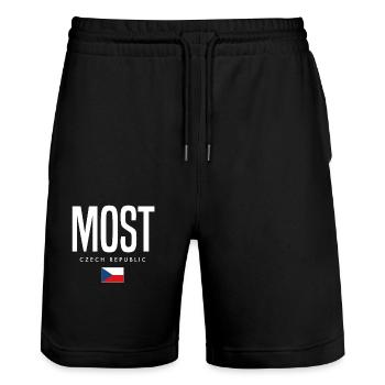 Most Czech Republic - Stanley/Stella Trainer Unisex Organic Jogging Shorts - black - Front - Nik (191cm) & Marisol (170cm)