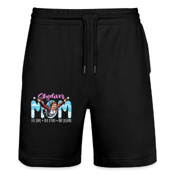 Skydiver Mom The Idol The Myth Loves Paragliding - Stanley/Stella Trainer Unisex Organic Jogging Shorts - black - Front - Nik (191cm) & Marisol (170cm)