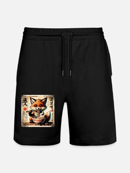 Ramen Fox - Stanley/Stella Trainer Unisex Organic Jogging Shorts - black