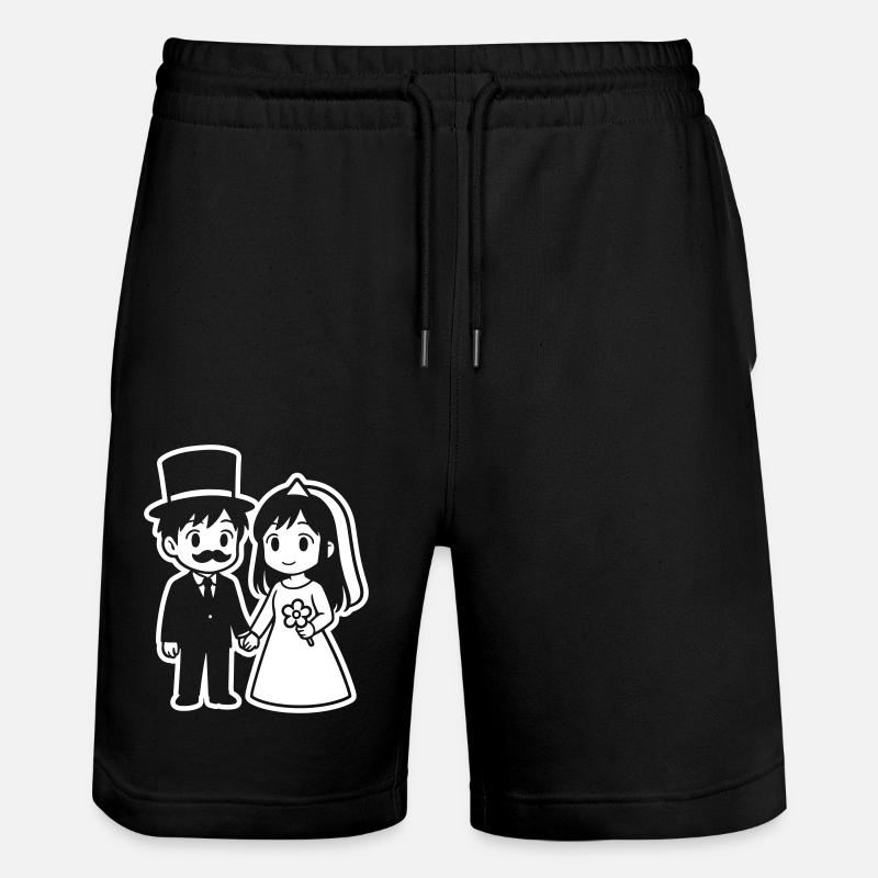 Couple de mariés Anime - Short de jogging bio TRAINER Stanley/Stella unisexe - noir