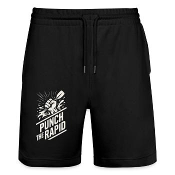 Whitewater Adventure River Rafting Crew Outdoor - Stanley/Stella Trainer Unisex Organic Jogging Shorts - black - Front - Nik (191cm) & Marisol (170cm)