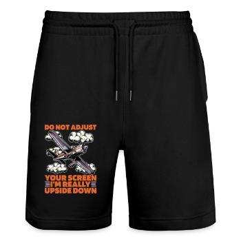 Aerobatic Pilot Do Not Adjust Your Screen Aviation - Stanley/Stella Trainer Unisex Organic Jogging Shorts - black - Front - Nik (191cm) & Marisol (170cm)