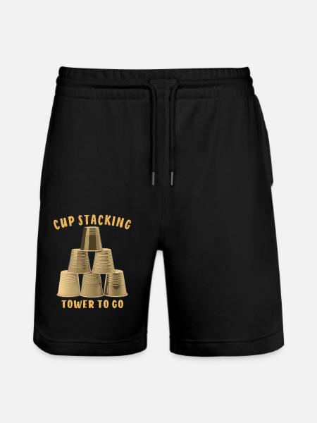CUP STACKING TOWER TO GO - Stanley/Stella Trainer Unisex Organic Jogging Shorts - black