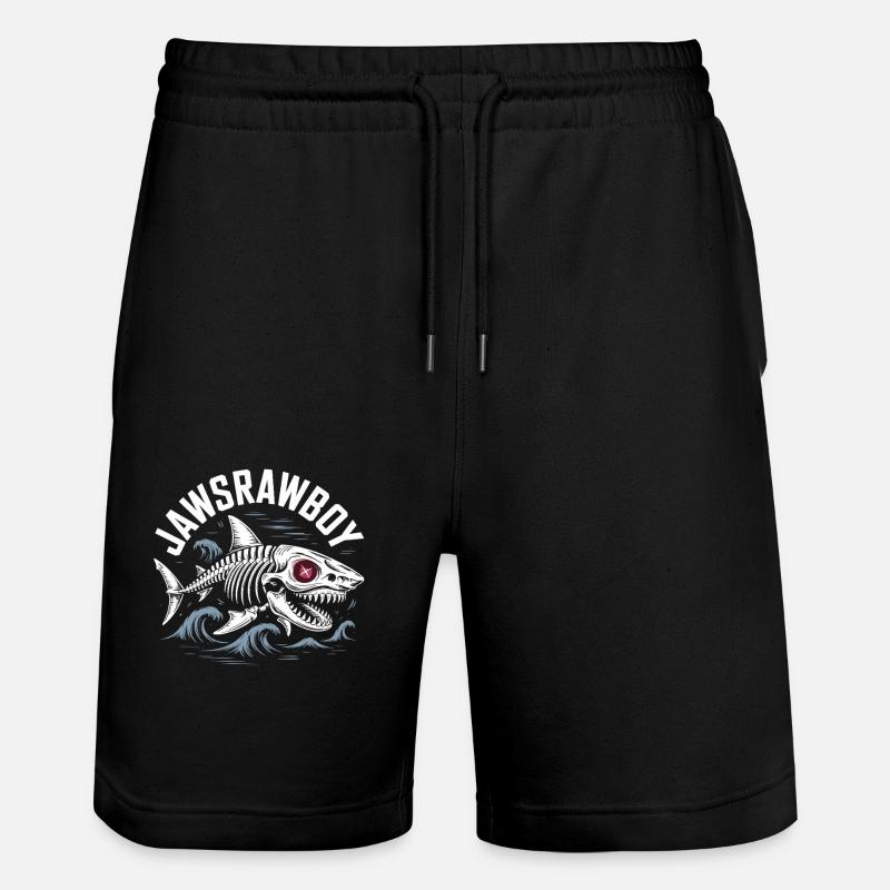 Jawsrawboy squelette requin illustration - Short de jogging bio TRAINER Stanley/Stella unisexe - noir