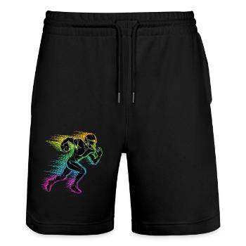 Football américain - Short de jogging bio TRAINER Stanley/Stella unisexe - noir - Devant - Nik (191cm) & Marisol (170cm)