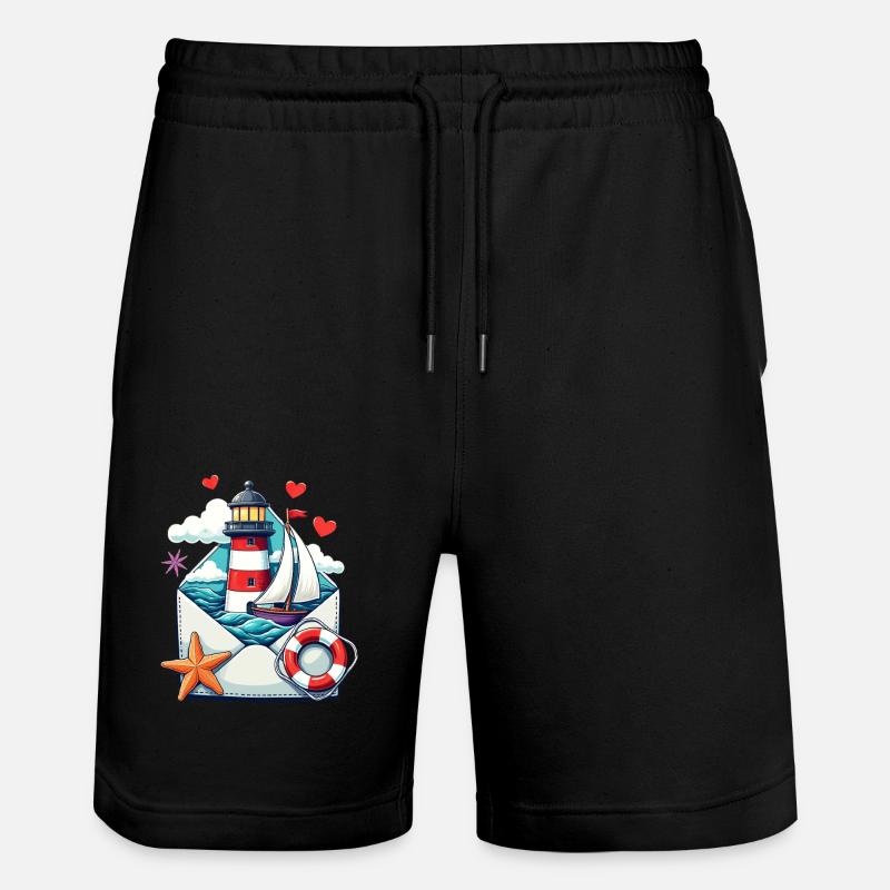 maritime Post - Stanley/Stella Unisex Bio Joggingshorts Trainer  - Schwarz