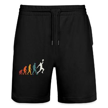 Evolution Basketball Basketball - Stanley/Stella Trainer Unisex Organic Jogging Shorts - black - Front - Nik (191cm) & Marisol (170cm)