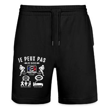 J'Peut Pas J'ai Rugby Joueur de Rugby france Drôle - Stanley/Stella Unisex Bio Joggingshorts Trainer  - Schwarz - Vorne - Nik (191cm) & Marisol (170cm)