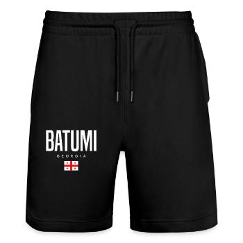 Batumi Georgien - Stanley/Stella Unisex Bio Joggingshorts Trainer  - Schwarz - Vorne - Nik (191cm) & Marisol (170cm)