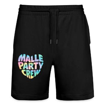 Malle Party Crew - Short de jogging bio TRAINER Stanley/Stella unisexe - noir - Devant - Nik (191cm) & Marisol (170cm)