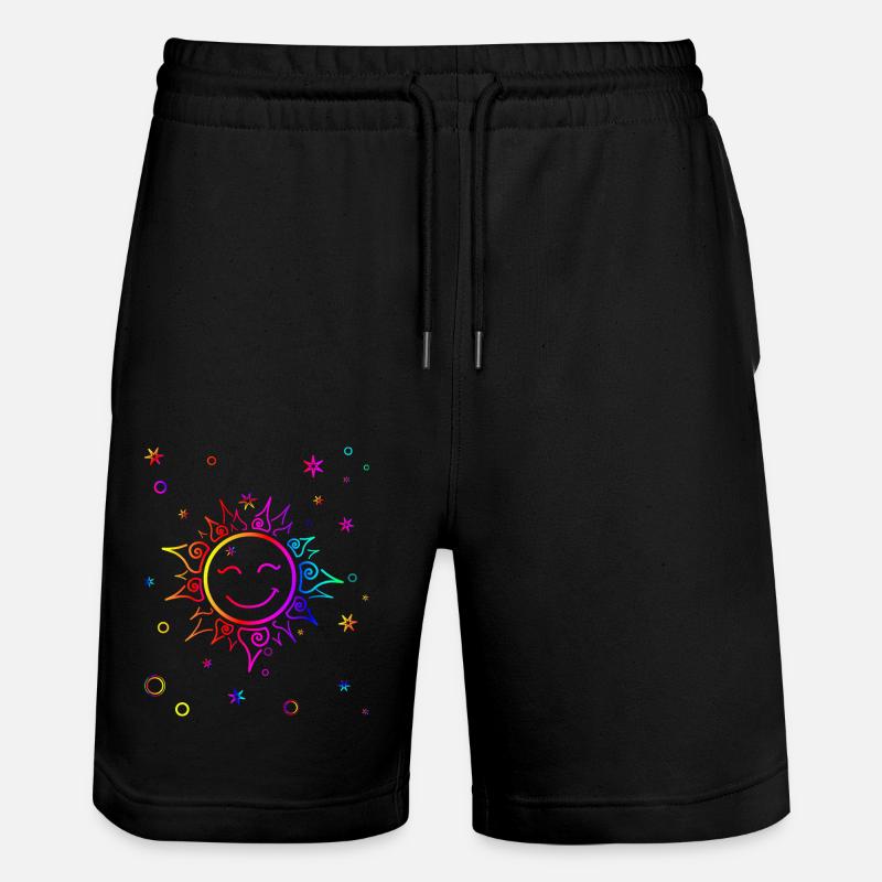 Soleil souriant Dégradé Arc-en-ciel - Short de jogging bio TRAINER Stanley/Stella unisexe - noir