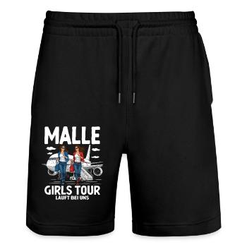 Visite de Malle Girls - Short de jogging bio TRAINER Stanley/Stella unisexe - noir - Devant - Nik (191cm) & Marisol (170cm)