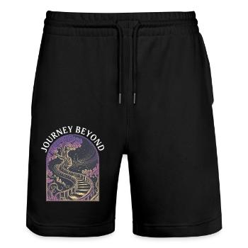 Reise jenseits der mystischen Treppe - Stanley/Stella Unisex Bio Joggingshorts Trainer  - Schwarz - Vorne - Nik (191cm) & Marisol (170cm)