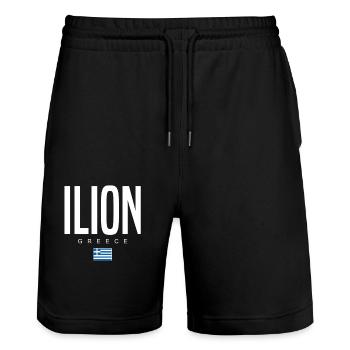 Ilion Griechenland - Stanley/Stella Unisex Bio Joggingshorts Trainer  - Schwarz - Vorne - Nik (191cm) & Marisol (170cm)