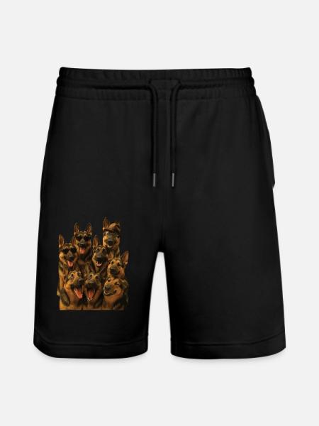 Deutscher Schäferhund - Stanley/Stella Unisex Bio Joggingshorts Trainer - Schwarz
