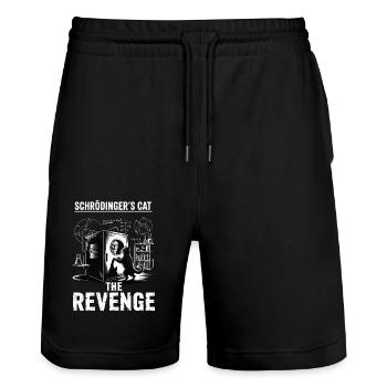 Le chat de Schroedinger Revenge - Short de jogging bio TRAINER Stanley/Stella unisexe - noir - Devant - Nik (191cm) & Marisol (170cm)
