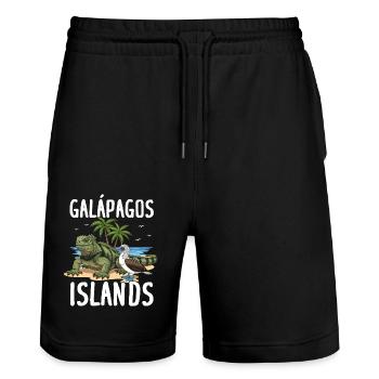 Galapagos Islands - Stanley/Stella Unisex Bio Joggingshorts Trainer  - Schwarz - Vorne - Nik (191cm) & Marisol (170cm)