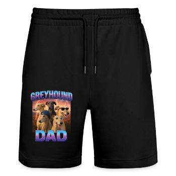 Windhund - Stanley/Stella Unisex Bio Joggingshorts Trainer  - Schwarz - Vorne - Nik (191cm) & Marisol (170cm)