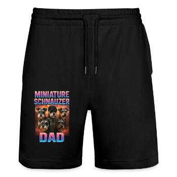 Zwergschnauzer - Stanley/Stella Unisex Bio Joggingshorts Trainer  - Schwarz - Vorne - Nik (191cm) & Marisol (170cm)
