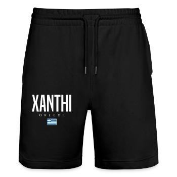 Xanthi Griechenland - Stanley/Stella Unisex Bio Joggingshorts Trainer  - Schwarz - Vorne - Nik (191cm) & Marisol (170cm)