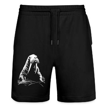 Morse - Short de jogging bio TRAINER Stanley/Stella unisexe - noir - Devant - Nik (191cm) & Marisol (170cm)