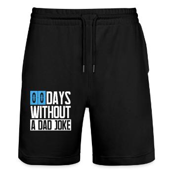 0 Days Without Dad Dad Joke Joke Funny Saying - Stanley/Stella Trainer Unisex Organic Jogging Shorts - black - Front - Nik (191cm) & Marisol (170cm)