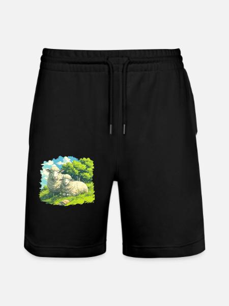 Sheep Sheep - Stanley/Stella Trainer Unisex Organic Jogging Shorts - black