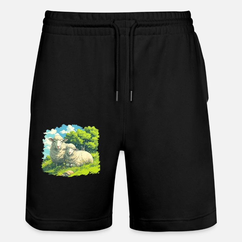Sheep Sheep - Stanley/Stella Trainer Unisex Organic Jogging Shorts - black