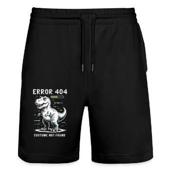 Error 404 costume not found dino - Stanley/Stella Unisex Bio Joggingshorts Trainer  - Schwarz - Vorne - Nik (191cm) & Marisol (170cm)