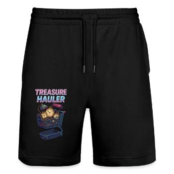 Treasure Hauler Flohmarkt Antiquitätenliebhaber - Stanley/Stella Unisex Bio Joggingshorts Trainer  - Schwarz - Vorne - Nik (191cm) & Marisol (170cm)