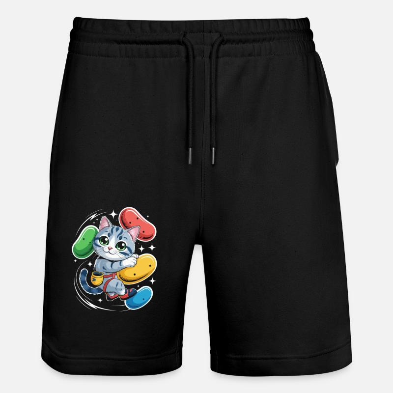 Boulder Katze - Stanley/Stella Unisex Bio Joggingshorts Trainer  - Schwarz