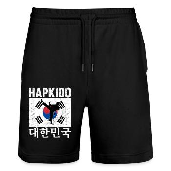 Hapkido Art martial coréen - Short de jogging bio TRAINER Stanley/Stella unisexe - noir - Devant - Nik (191cm) & Marisol (170cm)