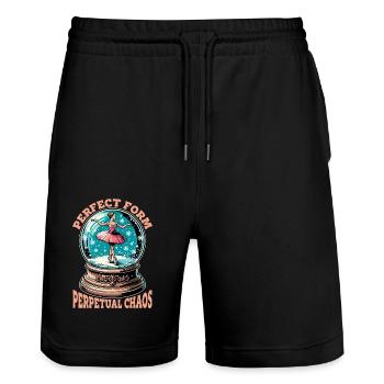 Ballet Perfect Form Perpetual Chaos Ballet Dance - Stanley/Stella Trainer Unisex Organic Jogging Shorts - black - Front - Nik (191cm) & Marisol (170cm)
