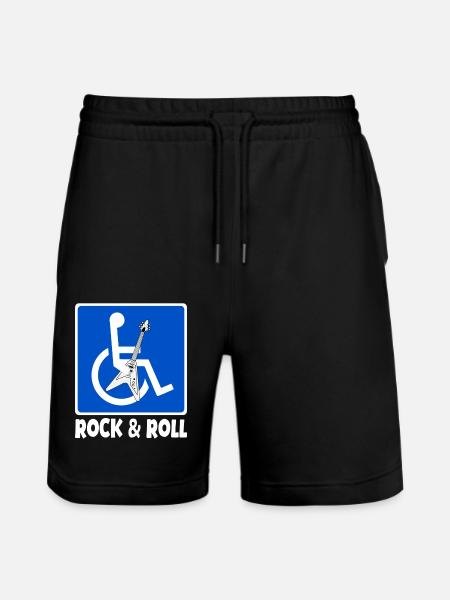Rock & Roll - rock 'n' roll - wheelchair funny - Stanley/Stella Trainer Unisex Organic Jogging Shorts - black