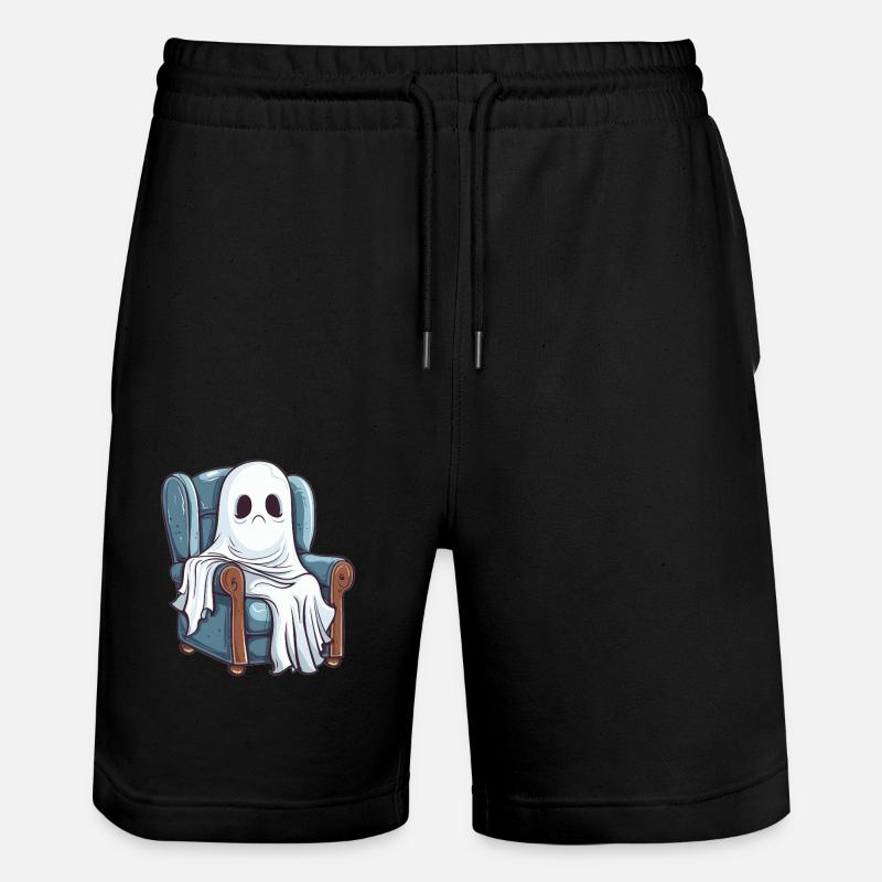 Geist auf Sessel - Stanley/Stella Unisex Bio Joggingshorts Trainer - Schwarz