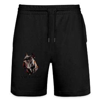Majestätischer Cane Corso Porträt Kunstwerk für - Stanley/Stella Unisex Bio Joggingshorts Trainer  - Schwarz - Vorne - Nik (191cm) & Marisol (170cm)