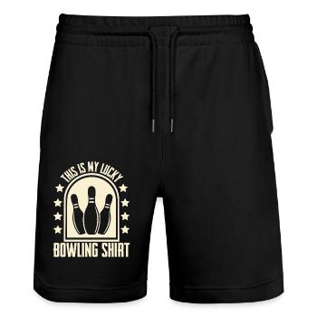 Bowling - Short de jogging bio TRAINER Stanley/Stella unisexe - noir - Devant - Nik (191cm) & Marisol (170cm)
