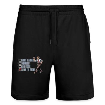 Dance Teacher Therapist Role Model Choreographer - Stanley/Stella Trainer Unisex Organic Jogging Shorts - black - Front - Nik (191cm) & Marisol (170cm)