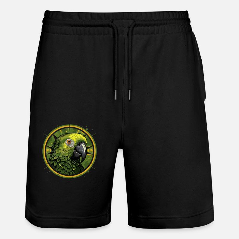 Tête de perroquet vert - Short de jogging bio TRAINER Stanley/Stella unisexe - noir