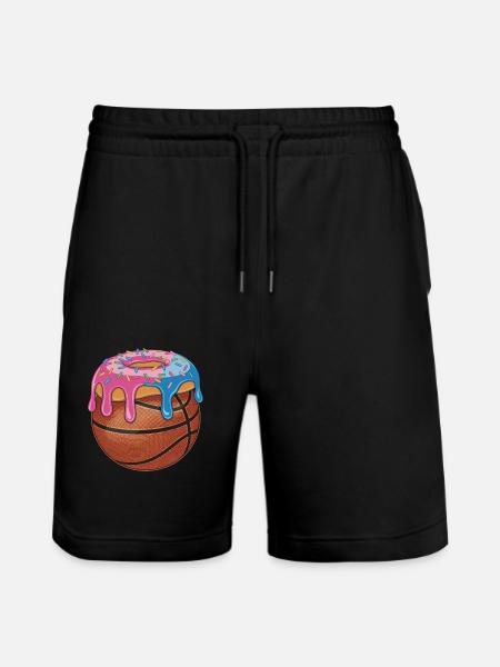Basketball Donut Mix Fun - Stanley/Stella Trainer Unisex Organic Jogging Shorts - black