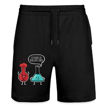 Forschung Chemie Chemiker Labor Sprüche Lehrer Uni - Stanley/Stella Unisex Bio Joggingshorts Trainer  - Schwarz - Vorne - Nik (191cm) & Marisol (170cm)