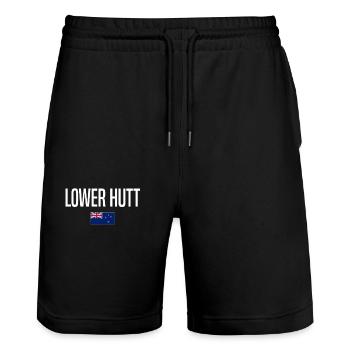 Lowerhutt, Nouvelle-Zélande - Short de jogging bio TRAINER Stanley/Stella unisexe - noir - Devant - Nik (191cm) & Marisol (170cm)