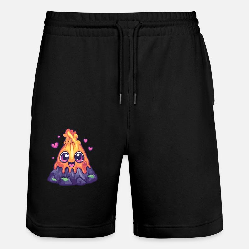 Volcan avec des cœurs - Short de jogging bio TRAINER Stanley/Stella unisexe - noir