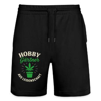 Hobbygärtner Aus Leidenschaft Pflanze - Stanley/Stella Unisex Bio Joggingshorts Trainer  - Schwarz - Vorne - Nik (191cm) & Marisol (170cm)