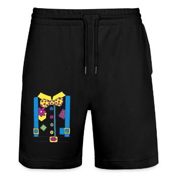 Déguisement de Clown Coloré T-shirt Humoristique - Short de jogging bio TRAINER Stanley/Stella unisexe - noir - Devant - Nik (191cm) & Marisol (170cm)