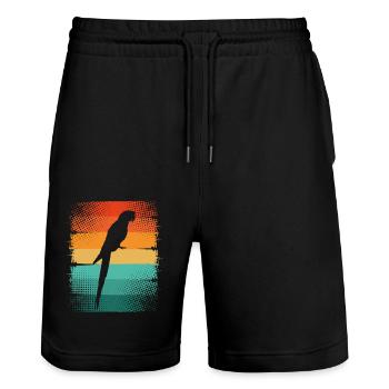 Papagei - Stanley/Stella Unisex Bio Joggingshorts Trainer  - Schwarz - Vorne - Nik (191cm) & Marisol (170cm)