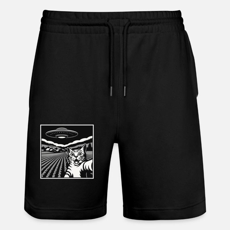 Funny Cat, Alien Machine - Stanley/Stella Unisex Bio Joggingshorts Trainer  - Schwarz