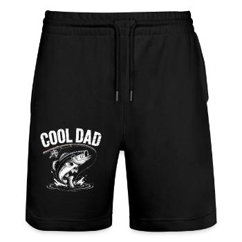 PAPA COOL - Short de jogging bio TRAINER Stanley/Stella unisexe - noir - Devant - Nik (191cm) & Marisol (170cm)